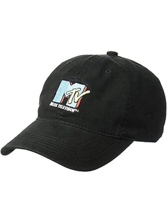 Vintage Embroidered Logo Baseball Cap, Adjustable Cotton Hat, Curved Brim, Black main image 7